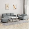 Sofás vidaXL 3 pcs. Sofa set with cushions light gray fabric (3201468)