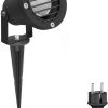 Lámparas de exterior ledscom.de Garden spotlight DUK, grid, with ground spike for outside, black, IP65, incl. GU10 lamp 450lm, warm white