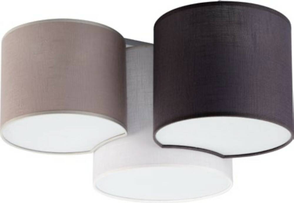 TK Lighting Mona Color ceiling light, 3-bulb. white/brown/gray Lámparas