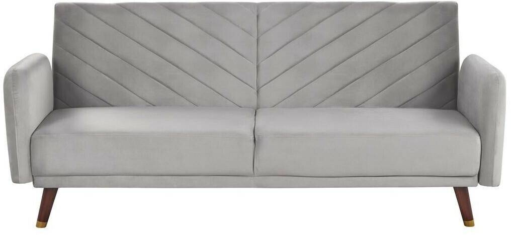 Beliani 3-seater sofa velvet 200x95x87 cm light gray Sofás