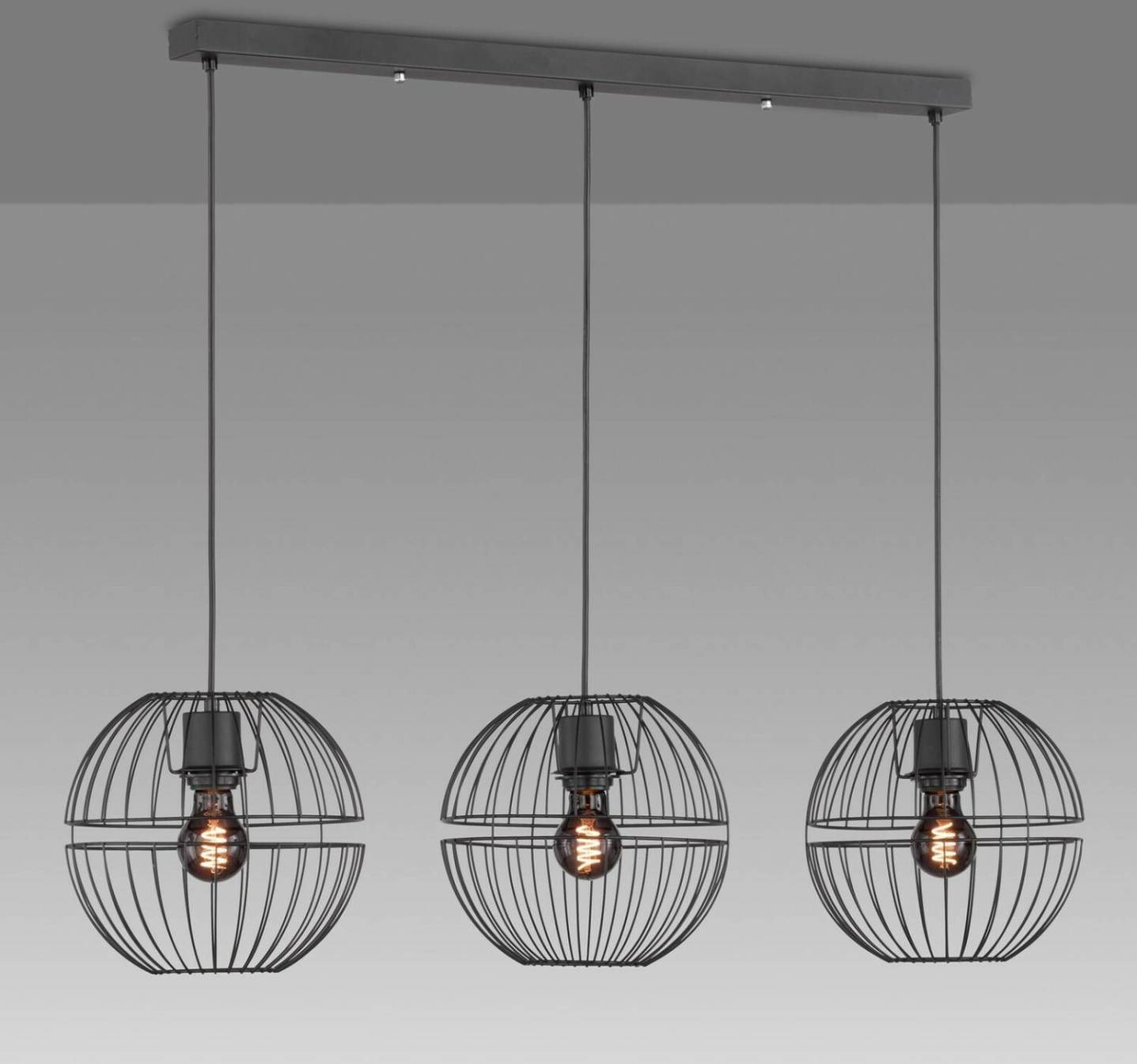 Lámparas Fischer & Honsel Drops pendant light with metal shades, three-bulb