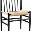 FDB Møbler J80 chair RAL 9005 glossy painted beech 40cm natural wicker black RAL 9005 50x82x50.1cm Muebles de diseño