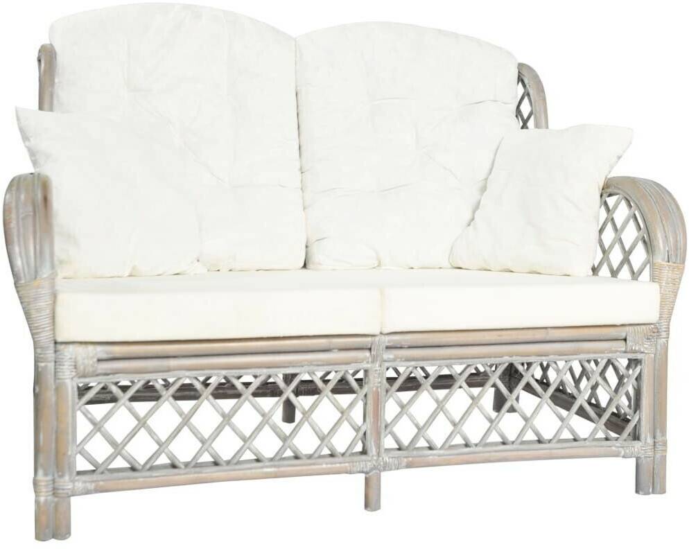 vidaXL 2-seater sofa gray rattan (325473) Sofás