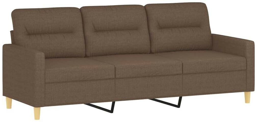 vidaXL 3-seater sofa with stool brown 180 cm fabric (3201076) Sofás