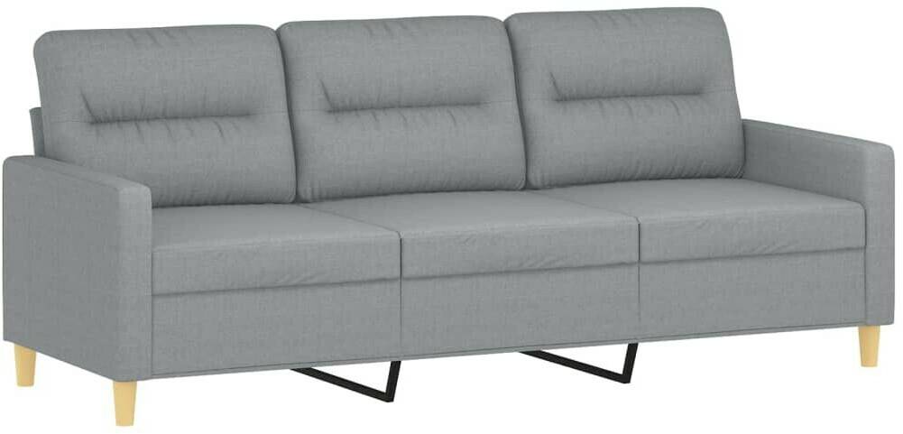 vidaXL 3-piece sofa set with cushions fabriclight gray (3201552) Sofás