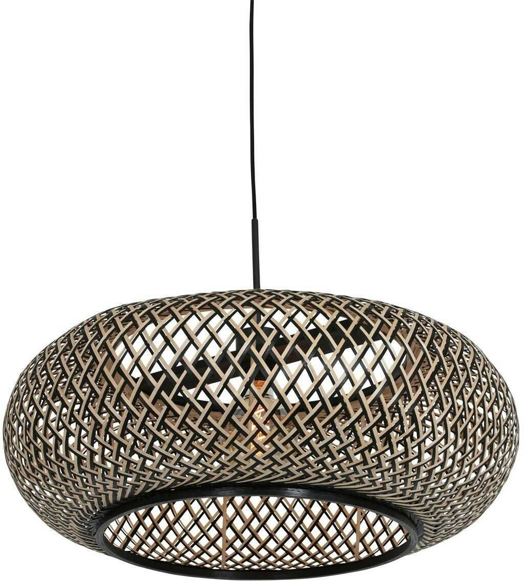 Steinhauer Maze pendant light, black-natural Lámparas