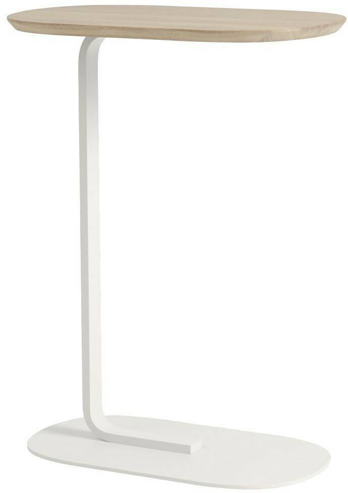 Muuto Relate Side Table solid oak/white 73.5 cm (13896) Muebles de diseño