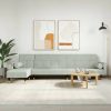 Sofás vidaXL L-shaped sofa bed light gray 271x140x70 cm velvet (3157221)