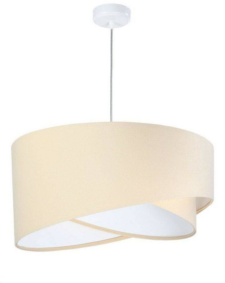 Licht-Erlebnisse Hanging lamp E27 cream white fabric metal modern hanging lamp Lámparas