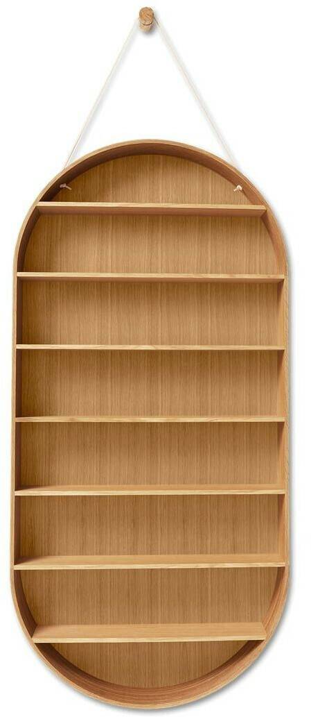 ferm LIVING Oval Dorm wall shelf, oiled oak Muebles de diseño