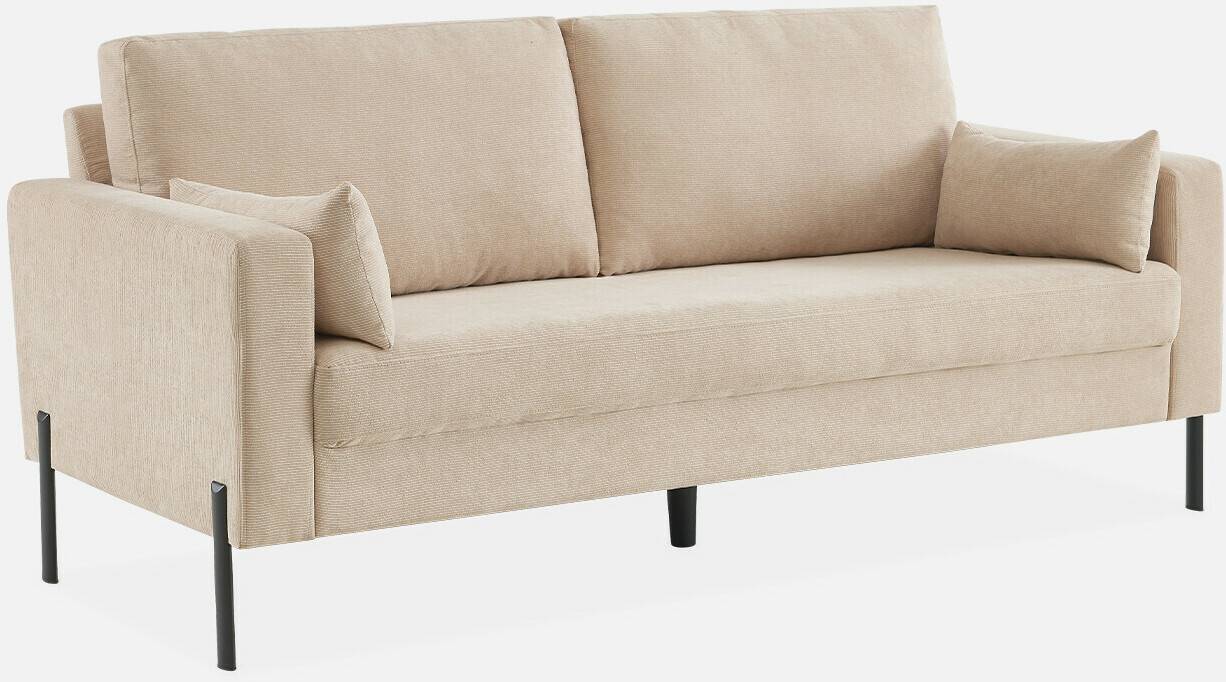 sweeek 3-seater single sofa Bjorn Cord straight beige Sofás