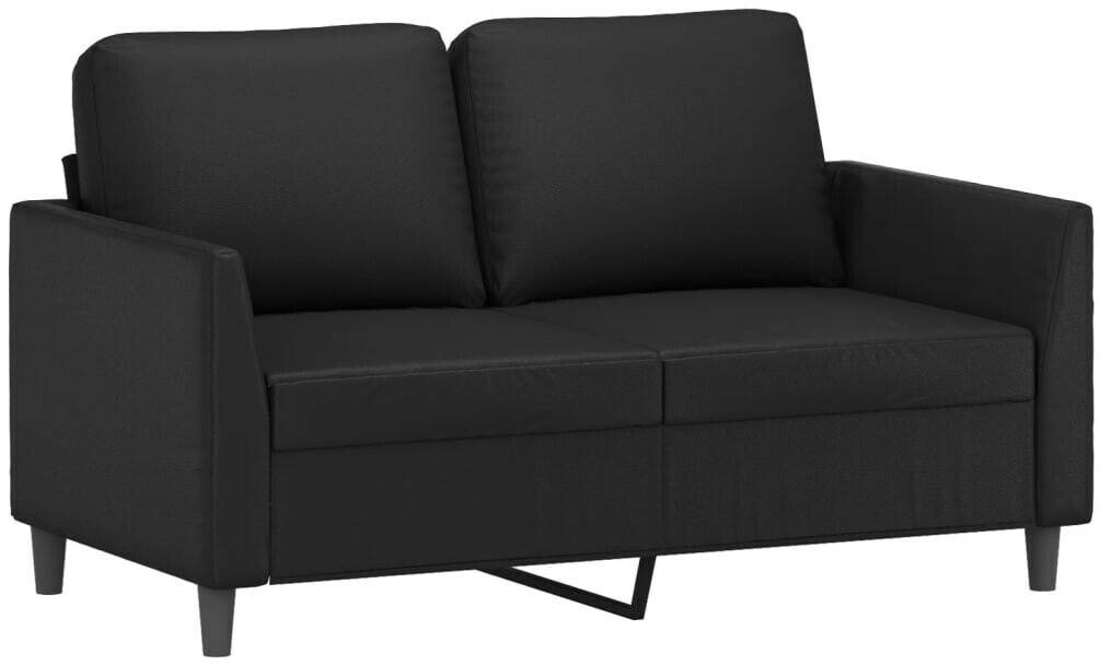 Sofás vidaXL 2-seater sofa black 120 cm faux leather (359328)