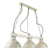 Licht-Erlebnisse Vintage pendant light 3-flmg E27 in shabby white hakon - Shabby white, wood Lámparas