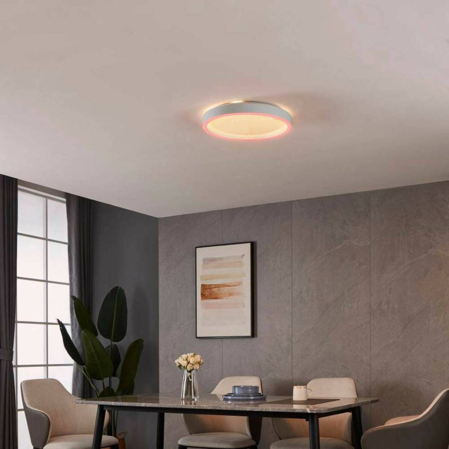 Eglo 900408 Ceiling light MONTEMORELOS-Z plastic with crystal effect white LED 17.8W 2700-6500K H:5cm Ø42cm dimmable with Connect-Z function Lámparas