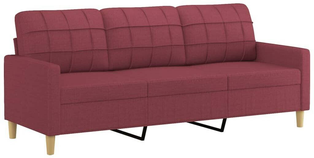 vidaXL 3-seater sofa wine red 180 cm fabric (359105) Sofás