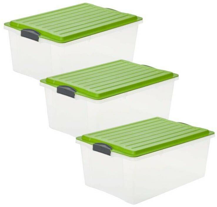 Rotho Compact 38L 3 Pcs. Rotho Compact 38L 3 Pcs.Transparent/Green