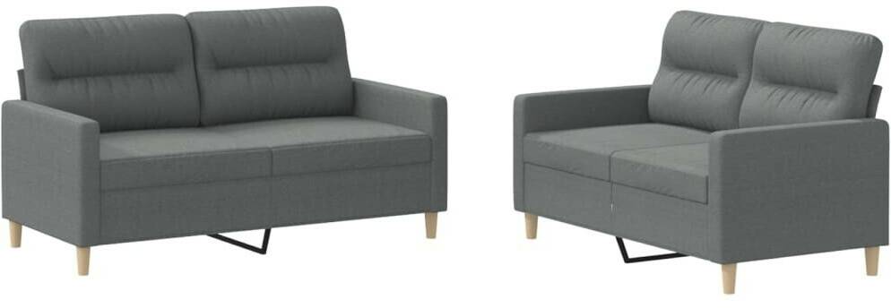 vidaXL 3-2-seater sofa set with cushions fabricdark grey Sofás