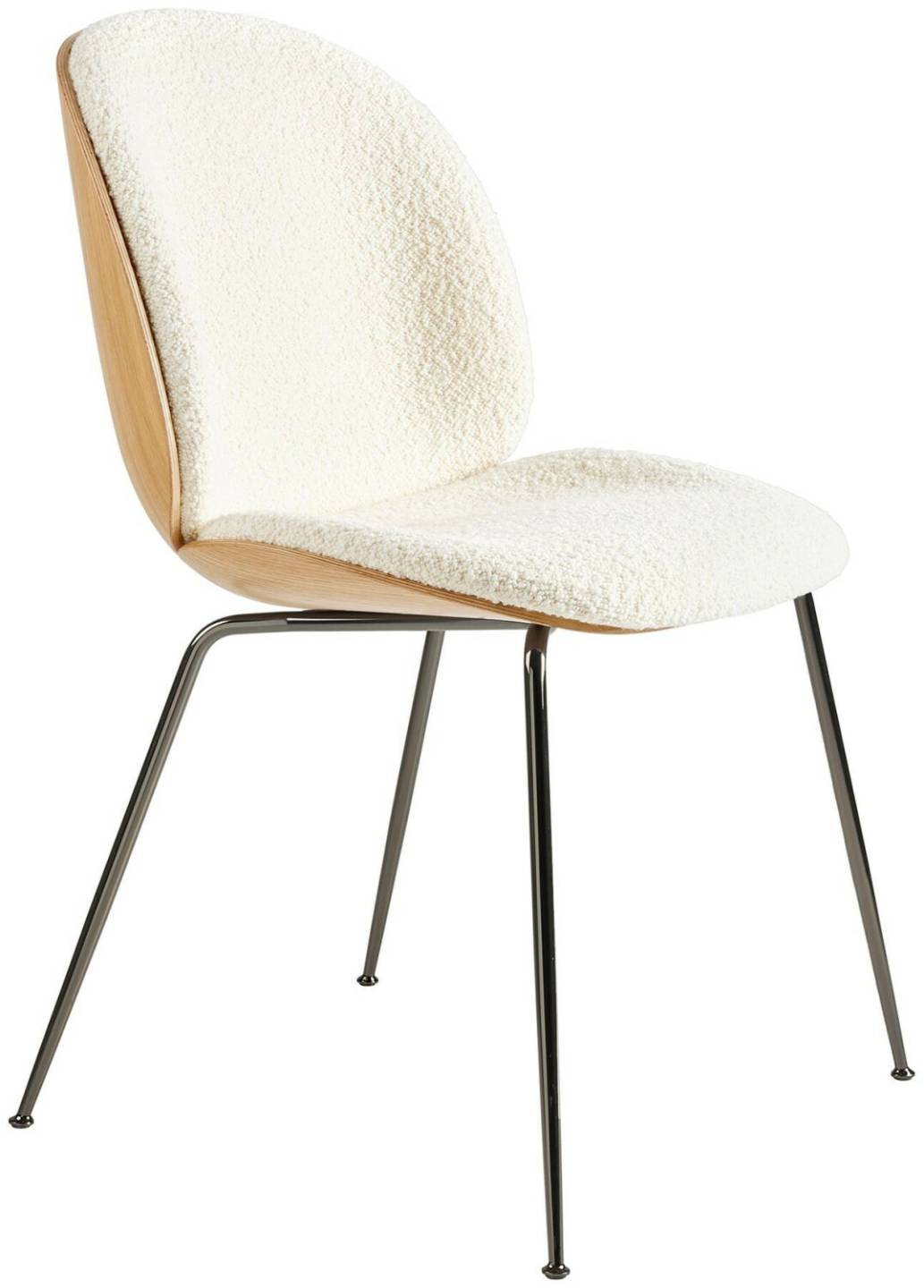 Gubi Beetle 3D veneer chair fabric upholstered white 001/Dedar Karakorum 56x87x53.5cm (10111801) Muebles de diseño