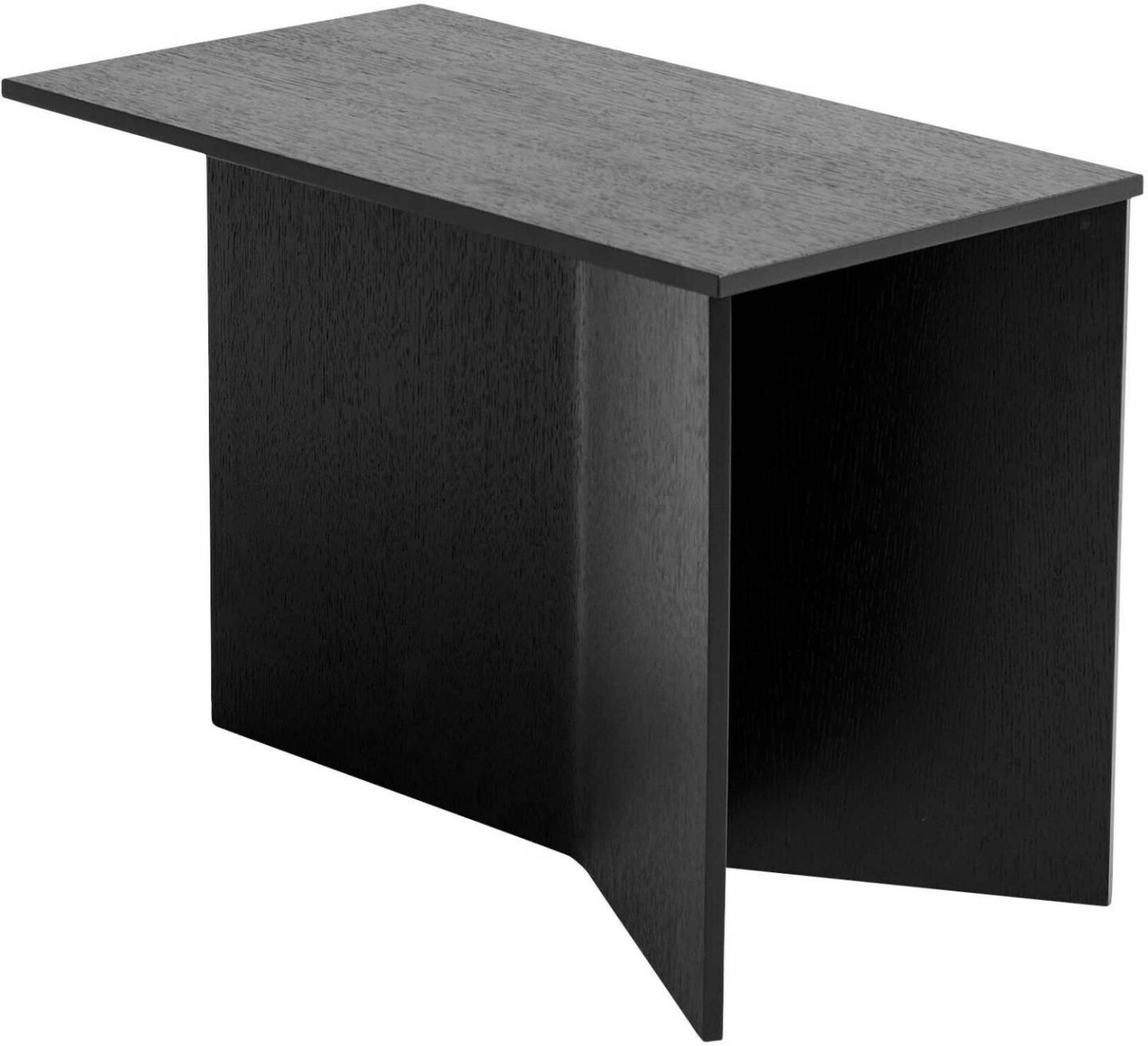 HAY Slit side table oblong black painted water-based black 49.5x27.5x35.5cm Muebles de diseño