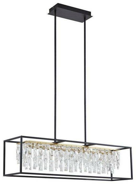 Lucande LED hanging lamp Kassi, black, iron, dimmable, 90 cm Lámparas