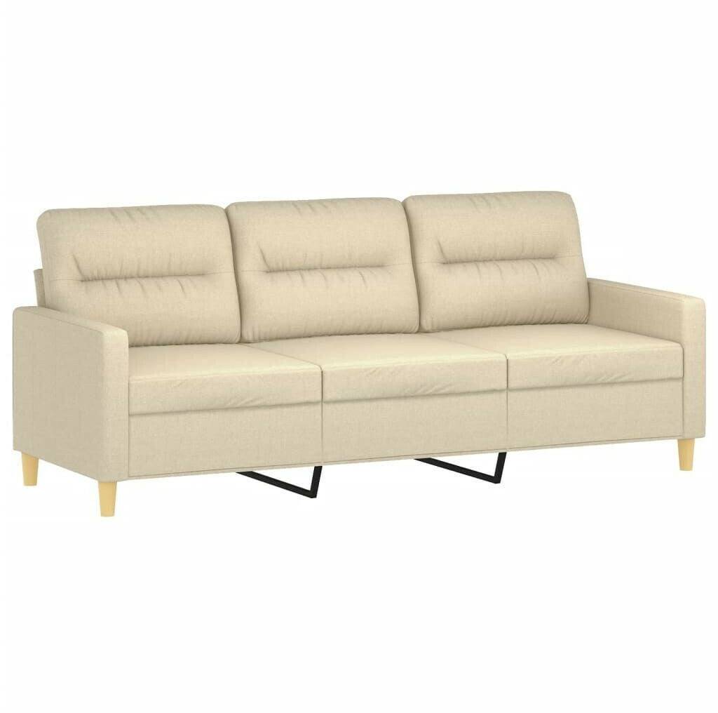 vidaXL 3-2-seater sofa set with cushions fabriccream Sofás