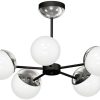 Lámparas Ceiling lamp Sfera 5-bulb Distance glass/black/chrome