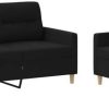 vidaXL 3-2-seater sofa set with cushions fabricblack Sofás