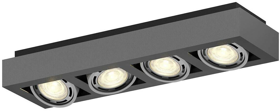 Arcchio Ceiling spotlight Ronka, 4 lights, long, dark gray Lámparas