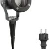 ledscom.de LED garden spotlight MIBU black with ground spike for outside, stainless steel, incl. GU10 lamp 6.74W 630lm 100° white Lámparas de exterior