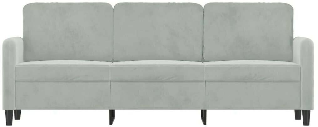 Sofás vidaXL 3-seater sofa 198 x 77 x 80 velvetlight grey