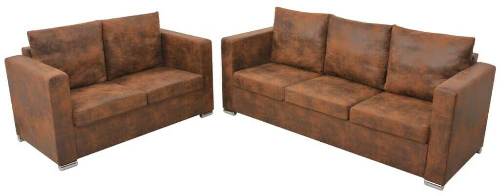 vidaXL Sofa set 2 pieces Artificial Suede (274885) Sofás