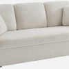 sweeek 3-seater sofa with white teddy bouclé cover rounded lines Milano 210x85x85 cm White Sofás