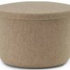 Normann Copenhagen Hide Storage Pouf - sand - Ø 52.5x39 cm Muebles de diseño