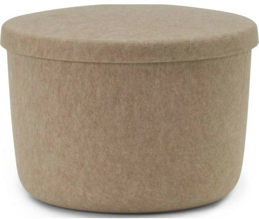 Normann Copenhagen Hide Storage Pouf - sand - Ø 52.5x39 cm Muebles de diseño