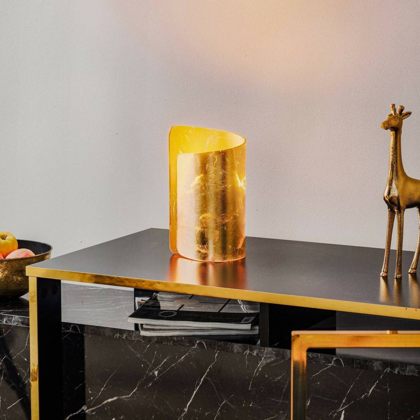 Lámparas Selène Papiro table lamp, gold