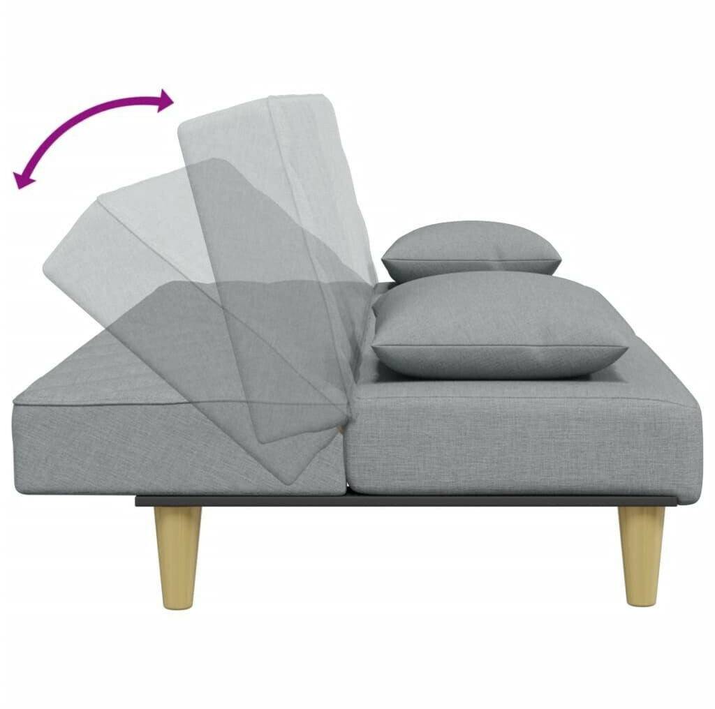 vidaXL Sofá cama + reposapiés gris claro (3216255) Sofás