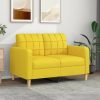 Sofás vidaXL 2-seater sofa light yellow 120 cm fabric (359088)