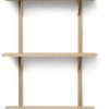 Muebles de diseño ferm LIVING Wall shelf S/L 54 cm oak brass