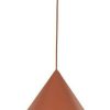 Lámparas Licht-Erlebnisse Hanging lamp metal E27 round D: 50 cm H: max. 170 cm Brick red retro design hanging lamp