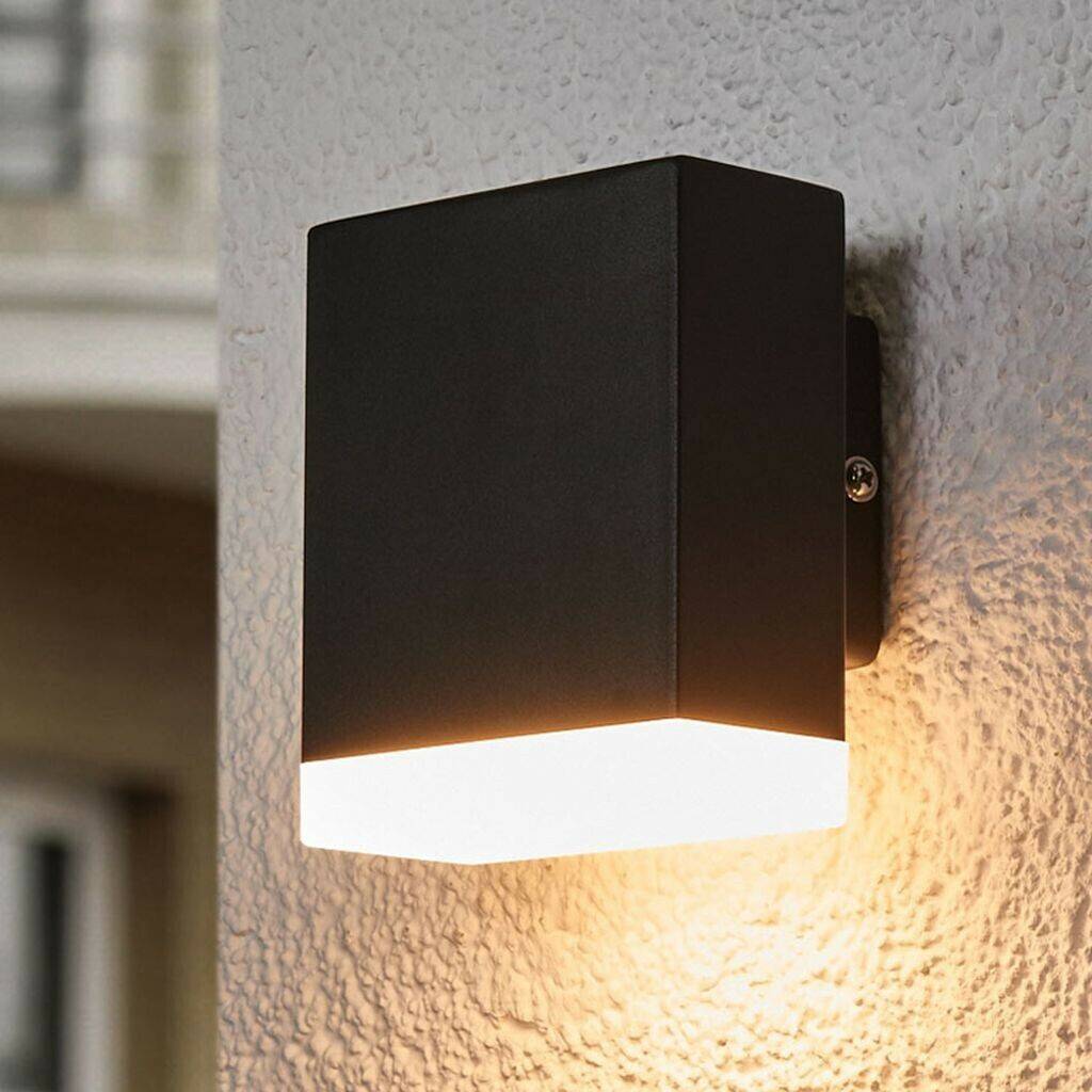 Lámparas de exterior Lindby Modern LED outdoor wall lamp Aya in black