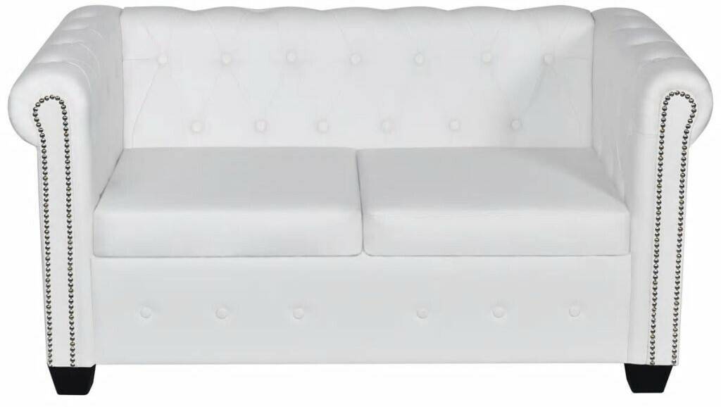 vidaXL Chesterfield Couch 2 SittersWhite Sofás