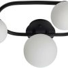 Endon Pulsa Bathroom Globe Semi Flush 3 Lamp Ceiling Light Matt Black, IP44 Lámparas