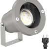 ledscom.de Garden spotlight DUK for outside, IP65, plug, gray, incl. GU10 LED 227lm warm white Lámparas de exterior