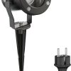 ledscom.de Garden spotlight KUK with ground spike for outside, stainless steel, black, 6.27W 430lm 100° warm white incl. power supply Lámparas de exterior