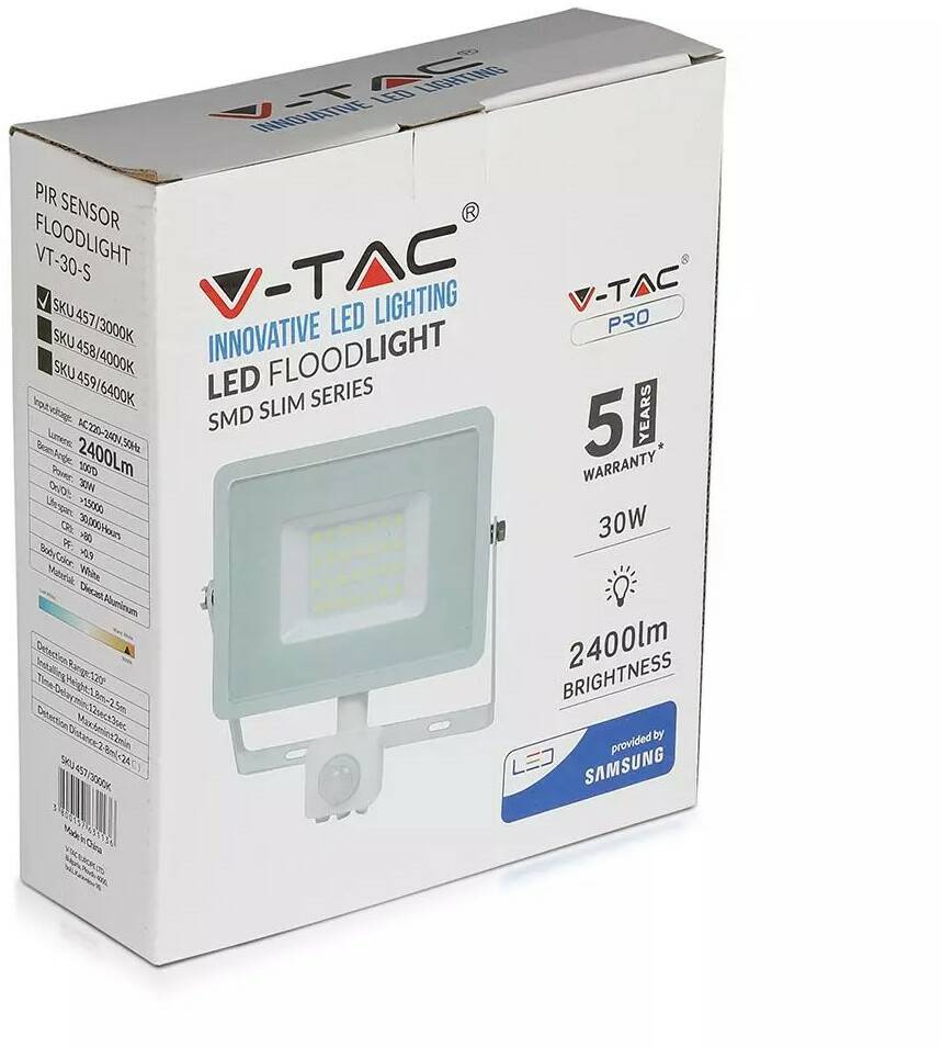 V-TAC LED floodlight VT 30 S (2400 lm, IP65) Lámparas de exterior