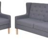 vidaXL 2 pcs. Sofa set fabric gray (274932) Sofás