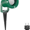 Lámparas de exterior ledscom.de DUK garden spotlight with ground spike for outdoor use, IP65, plug, green, incl. GU10 LED 450lm white