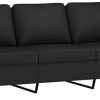 vidaXL 3-seater sofa 198x77x80 cm velvetlight black Sofás