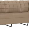 vidaXL 3-seater sofa with decorative cushions cappuccino brown 180 cm faux leather (3200812) Sofás