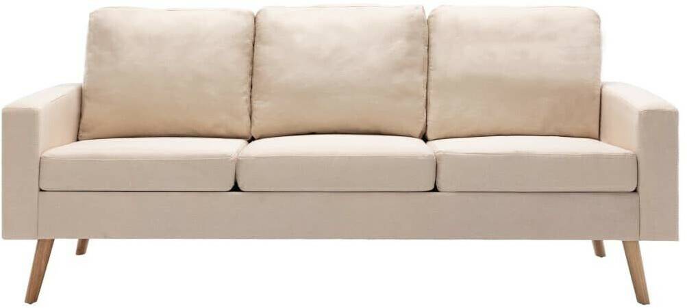 vidaXL 3-seater sofa cream fabric (288716) Sofás